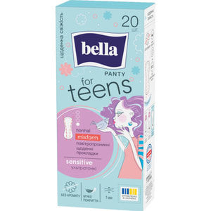 Прокладки щоденні жіночі BELLA (Бела) For Teens  Sensitive Normal Mixform (Фо тинс Сенсетів Нормал Міксформ) 20 шт