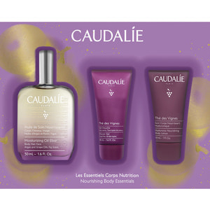 Набор CAUDALIE (Кадали) The des Vignes Coffret Масло Эликсир 50 мл + Лосьон для тела 30мл + Гель для душа 30 мл