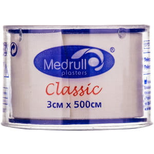 Пластир Medrull Classic (Медрул Класик) медичний котушковий розмір 3 см х 500 см 1 шт