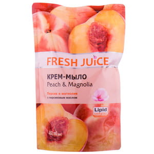 Крем-мило рідке FRESH JUICE (Фреш Джус) Peach & Magnolia Персик і магнолія з персиковою олією дой-пак 460 мл