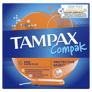 Тампони жіночі TAMPAX (Тампакс) Compak (Компакт) Super Plus (Супер Плюс) з аплікатором 16 шт