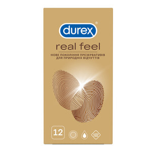 Презервативи Durex (Дюрекс) Real Feel з силіконовою змазкою натуральні відчуття 12 шт