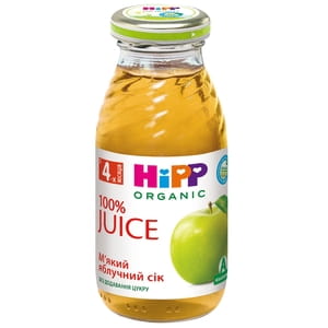 Сок фруктовый детский Хипп Мягкий Яблочный с 4 месяцев 200 мл