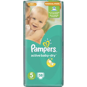 Підгузки для дітей PAMPERS Active Baby (Памперс Актив Бебі) Junior (Юніор) 5 від 11 до 18 кг 58 шт