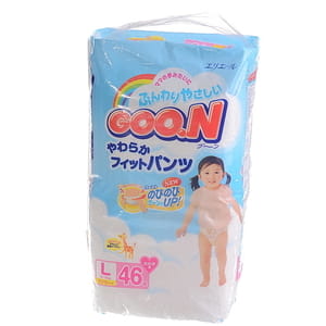 Подгузники - трусики для детей GOO.N (Гун) для девочек размер L большие от 9 до 14 кг мега упаковка 44 шт