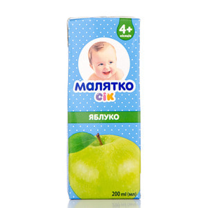Сок фруктовый детский Малятко яблочный осветленный 200 мл