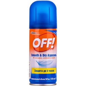 Аэрозоль против комаров OFF (Офф) Smooth&Dry сухой 100 мл