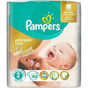 Подгузники для детей PAMPERS Premium Care (Памперс Премиум) Mini (мини) 2 от 3 до 6 кг экономичная упаковка 80 шт