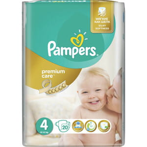 Подгузники для детей PAMPERS Premium Care (Памперс Премиум) Maxi (Макси) 4 от 8 до 14 кг микро упаковка 20 шт