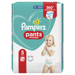 Підгузники - трусики для дітей PAMPERS Pants (Памперс Пантс) Junior 5 від 11 до 18 кг мікро упаковка 15шт