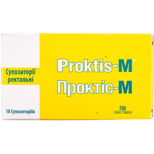 Проктис-М (Proktis-M) супозиторії (свічки) ректальні по 2 г від геморою 10 шт