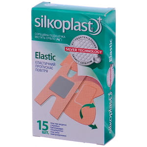 Пластир Silkoplast (Сілкопласт) Elastic (Еластик) бактерицидний еластичний 15шт