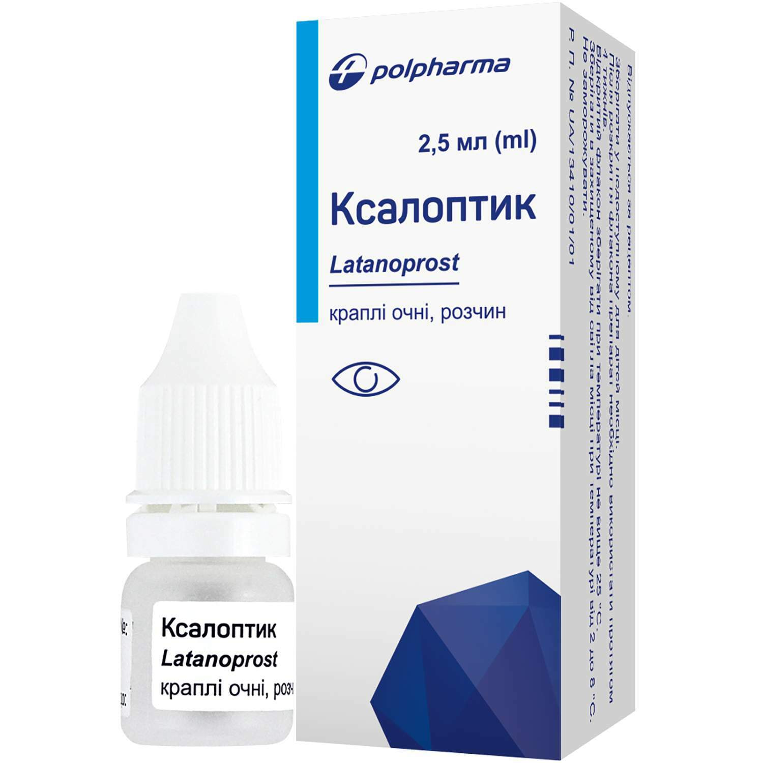 Ксалоптик кап. глаз. р-р 50мкг/мл фл. 2,5мл (5903060014558), производитель  - Польфарма ➤ наличие в Александрии - МИС Аптека 9-1-1