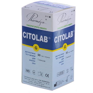 Тест-полоски Citolab G (Цитолаб) для определения глюкозы в моче 50 шт