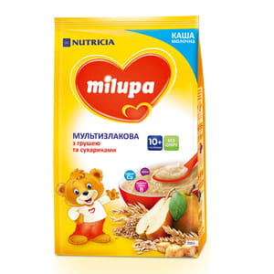 Каша молочная детская Нутриция Milupa (Милупа) Мультизлаковая с грушей и сухариками с 10-ти месяцев мягкая упаковка 210 г