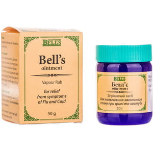 Беллс Ойнтмент средство косметическое согревающее для облегчения общего состояния при гриппе и простуде 50 г