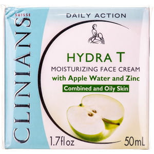 Крем-гель для лица CLINIANS Hydra-T (Клинианс Гидра-Т) матирующий для жирной кожи с яблочной водой 50 мл
