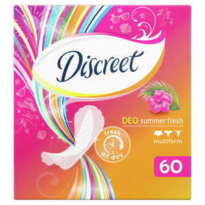 Прокладки щоденні DISCREET (Діскріт) Deo Summer Fresh Multiform (део саммер фреш мультиформ) гігієнічні жіночі 60 шт