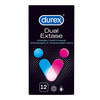 Презервативи DUREX (Дюрекс) Dual Extase (Дуал Екстаз) латексні з силіконовою змазкою рельєфні з анестетиком 12 шт