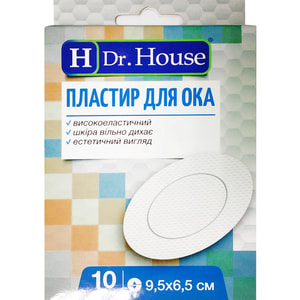 Пластырь Dr. House (Доктор Хаус) для глаз взрослый размер 6,5см x 9,5см 10шт