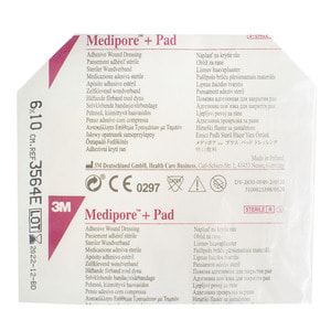 Пов'язка для закриття ран (пластир) Medipore +Pad (Медіпор +Пед) на м'якій еластичній основі з абсорбуючою прокладкою розмір 6 см х 10 см 1 шт