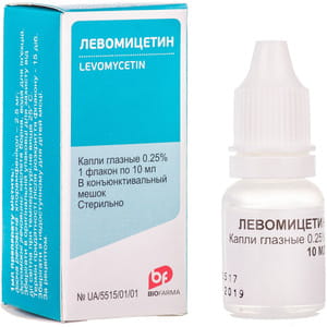 Левомицетин кап. глаз. 0.25% фл. 10мл