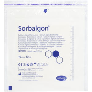 Повязка медицинская Sorbalgon (Сорбалгон) впитывающая из кальция-альгината стерильная размер 10см x 10см 1 шт