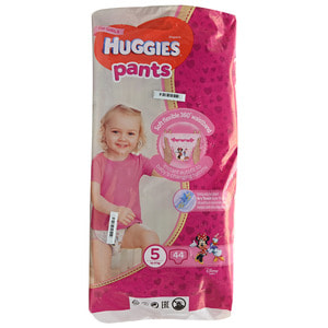 Подгузники-трусики для детей HUGGIES (Хаггис) Pants (Пентс) 5 для девочек от 12 до 17 кг 44 шт