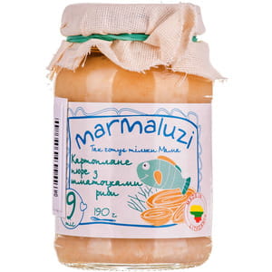 Пюре рыбно-овощное детское MARMALUZI (Мармалузи) Картофель с кусочками рыбы для детей с 9-ти месяцев 190г