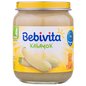 Пюре овощное детское BEBIVITA (Бебивита) Кабачок с 4-х месяцев 125г