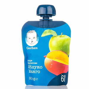 Пюре фруктовое детское NESTLE GERBER (Нестле Гербер) Яблоко и манго с 6-ти месяцев мягкая упаковка 90 г
