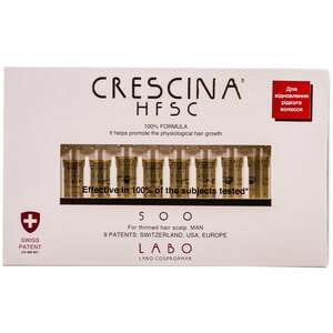 Засіб для відновлення росту волосся CRESCINA (Кресцина) HFSC 500 для чоловіків в флаконах по 3,5 мл 20 шт