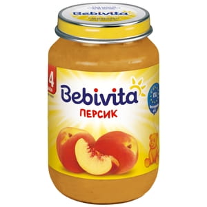 Пюре фруктовое детское BEBIVITA (Бебивита) Персик с 4 месяцев 190г