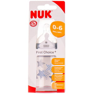 Бутылочка для кормления NUK (Нук) First Choice Plus Первый выбор пластиковая 150 мл с силиконовой соской размер 1