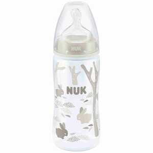 Бутылочка для кормления NUK (Нук) First Choice Plus Первый выбор пластиковая 300 мл с силиконовой соской размер 1 (0-6 месяцев) M (среднее отверстие)