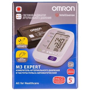 Измеритель (тонометр) артериального давления и частоты пульса OMRON (Омрон) модель M3 Expert (Эксперт) (HEM-7132-ALRU) автоматический