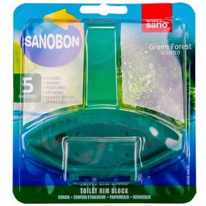 Блок подвесной для унитаза SANO (Сано) с чистящим средством Green зеленый лес 55 г