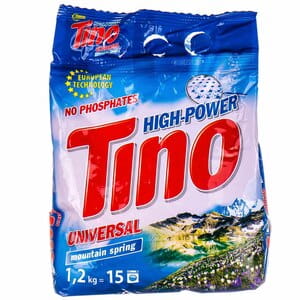 Порошок стиральный TINO HIGH-POWER (Тино Хай-павер) универсальный Mountain spring (Маунтин спринг) 1,2 кг