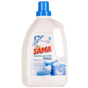 Гель для стирки SAMA (САМА) White (вайт) для белых тканей с отбеливающим эффектом 1,5 кг