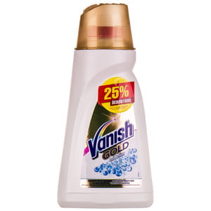 Средство жидкое для тканей VANISH (Ваниш) Oxi Action Gold Кристальная белизна для удаления пятен 940 мл -25% бесплатно