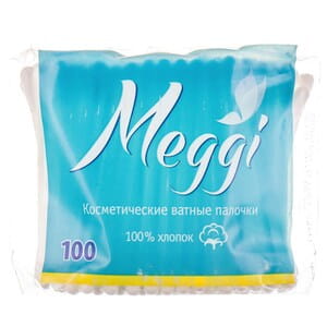 Ватные палочки Meggi (Мэгги) косметические в пакете 100 шт