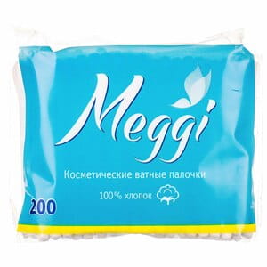 Ватные палочки Meggi (Мэгги) косметические в пакете 200 шт