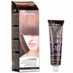 Крем-краска для волос C:EHKO (Цеко) C:COLOR цвет 77 лесной орех: крем-краска туба 50 мл + окислитель 50 мл + бальзам для волос 10 мл + перчатки