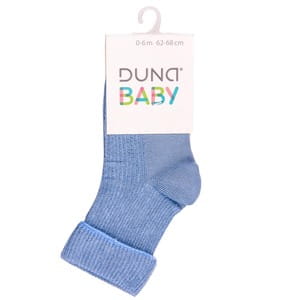 Носки для младенцев DUNA (Дюна) 401 демисезонные хлопковые с отворотом цвет голубой размер (стопа) 8-10 см 1 пара