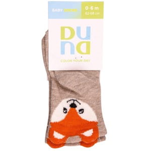 Носки для младенцев DUNA (Дюна) 4107 демисезонные хлопковые цвет бежевый с собачкой размер (стопа) 8-10 см 1 пара