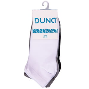 Носки детские DUNA (Дюна) 57 короткие однотонные демисезонные хлопковые цвет белый размер (стопа) 16-18 см 3 пары