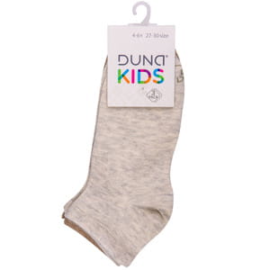 Носки детские DUNA (Дюна) 57 короткие однотонные демисезонные хлопковые цвет серо-бежевый размер (стопа) 18-20 см 3 пары