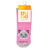 Носки детские DUNA (Дюна) 4201 короткие с котиком демисезонные хлопковые цвет розовый размер (стопа) 16-18 см 1 пара