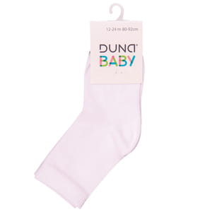 Носки для младенцев DUNA (Дюна) 471 однотонные демисезонные хлопковые цвет белый размер (стопа) 12-14 см 1 пара