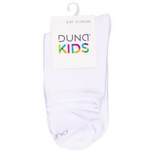 Носки детские DUNA (Дюна) 471 однотонные демисезонные хлопковые цвет белый размер (стопа) 20-22 см 1 пара
